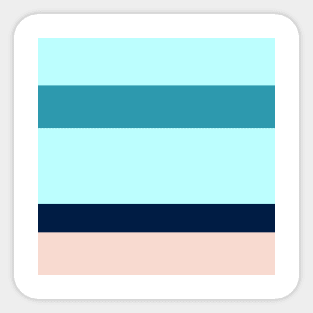 A solid integration of Oxford Blue, Deep Sea Blue, Christmas Blue, Pale Cyan and Champagne Pink stripes. Sticker